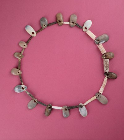 Prehistoric Necklace, found in caves in Palestine by Prehistoric